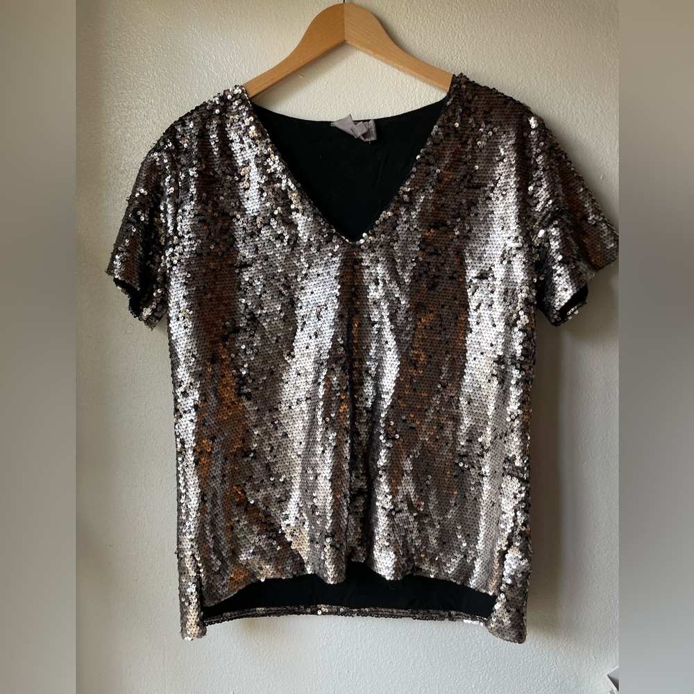 Anthropologie vanessavirginia sequin t shirt size S GUC
